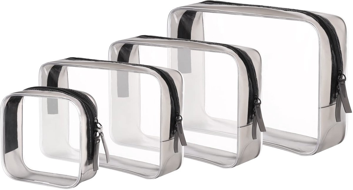 Omgoods - Toilettas Set van 4 - Duidelijke PVC Reis Cosmetic Bags