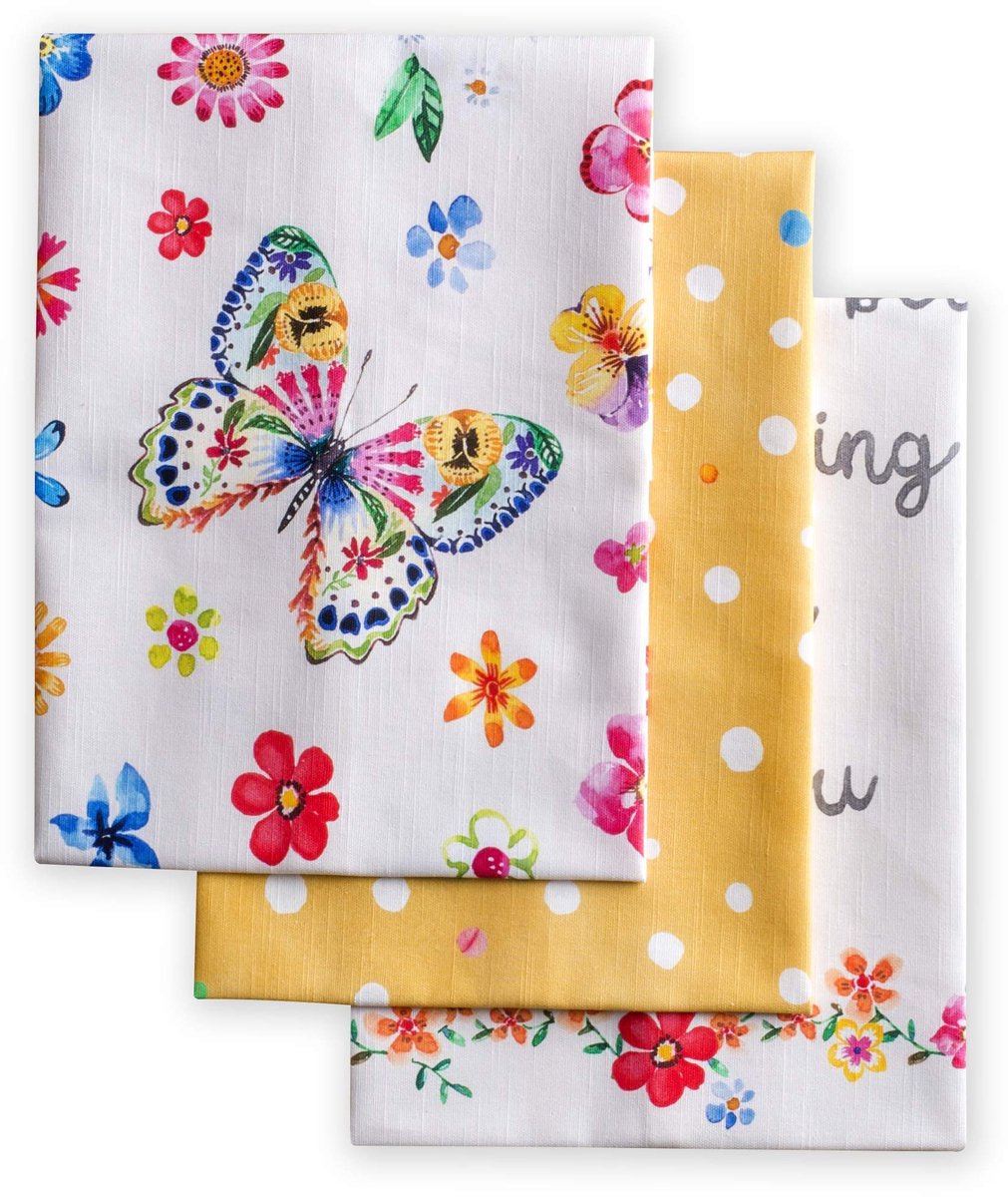Omgoods- Keukenhanddoeken Set van 3 - 100% Katoen - Zachte Absorberende Theedoeken - Multifunctionele Handdoeken - Lente/Zomer - 50 cm x 70 cm