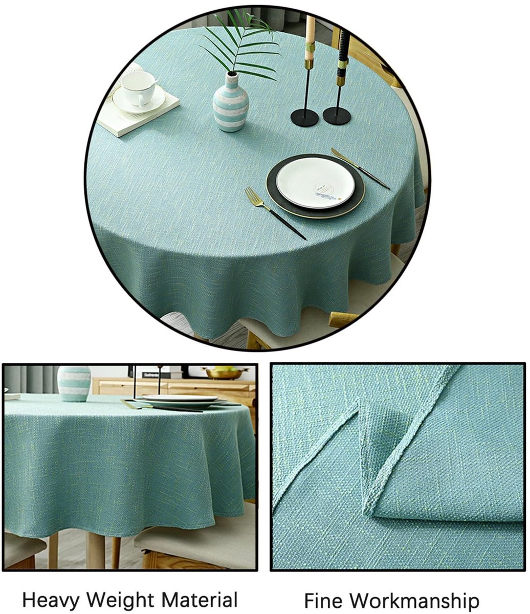 Omgoods - Zware Ronde Tafelkleed 160 cm Aqua