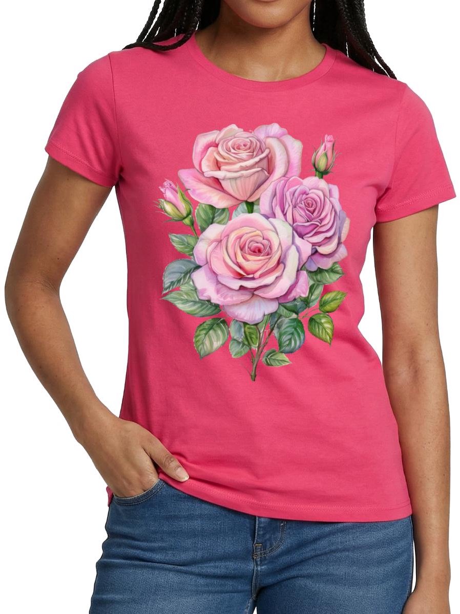 Roze Rozen T-Shirt Dames