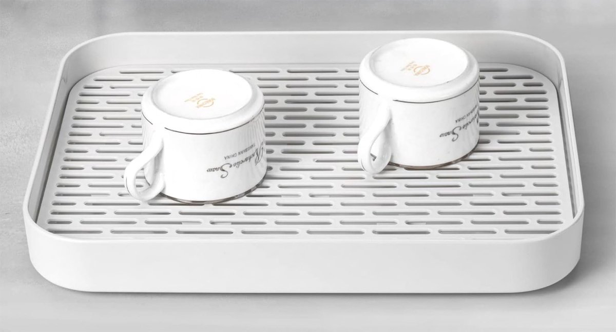 Omgoods - Compact Droogrek met Druipbak en Beveiligingsrail voor Borden en Bekers