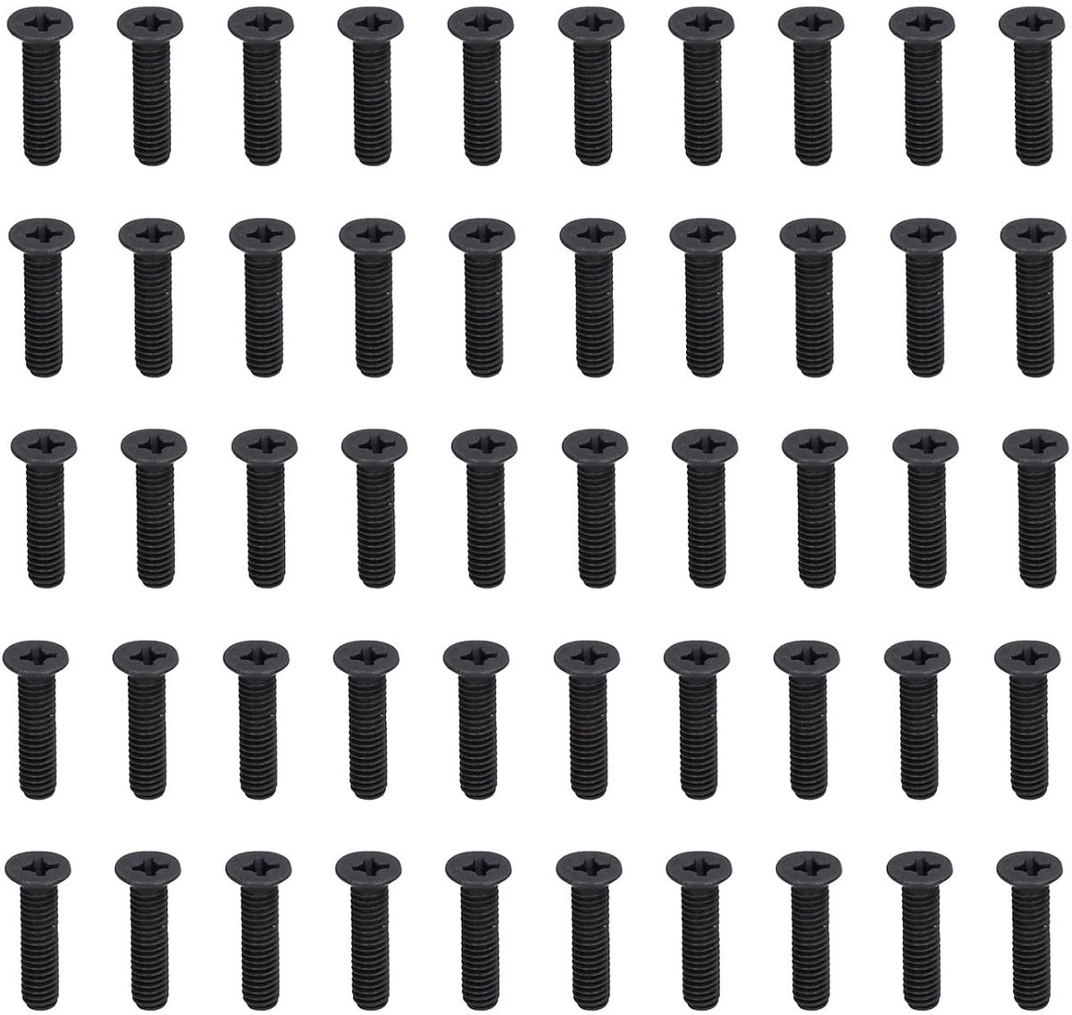 SnelShoppen - 50 Stuks M4 Countersunk Schroeven met PZ2 Aandrijving voor Flexibele Verbinding en Onderhoud, M4x16, Zwart Geplateerd