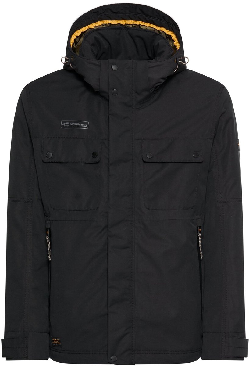 camel active teXXXactive© functioneel jack met afritsbare capuchon - Maat menswear-32 - Zwart