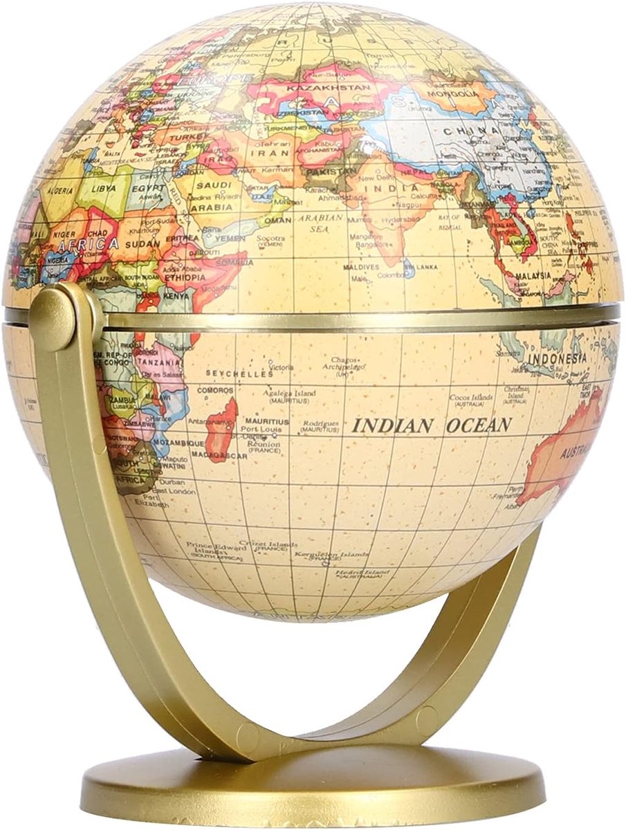 Editie Mini-wereldkaart Globe Levendige Kleuren Desktop Roterende Geografie Globe Home Decor voor Kinderen Volwassenen Plastic