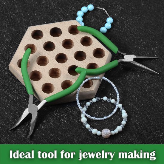 Tang voor sieraden maken, 5 inch gebogen ketting neus tang met gekartelde kaken, professioneel doe-het-zelf handgereedschap — afbeelding 3