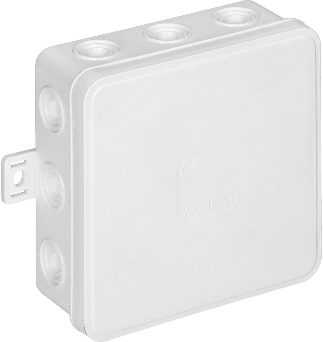 Kabel Aftakdoos IP54 Cable Box CLICK-aansluitdoos Electronics Box 12 Doorvoeren Kabeldoos 100x100x41mm (Wit)