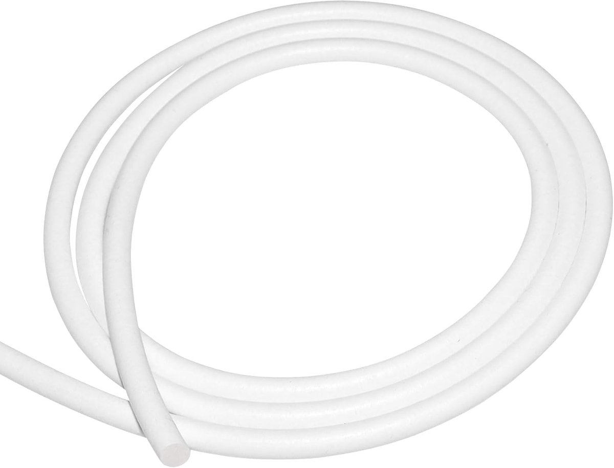 schuimrubberen afdichtingsstrip 2 mm diameter x 2 m, rond, siliconen spons rubber weerstrippingskoord voor deur en raam, achterstang, doe-het-zelf pakking, wit