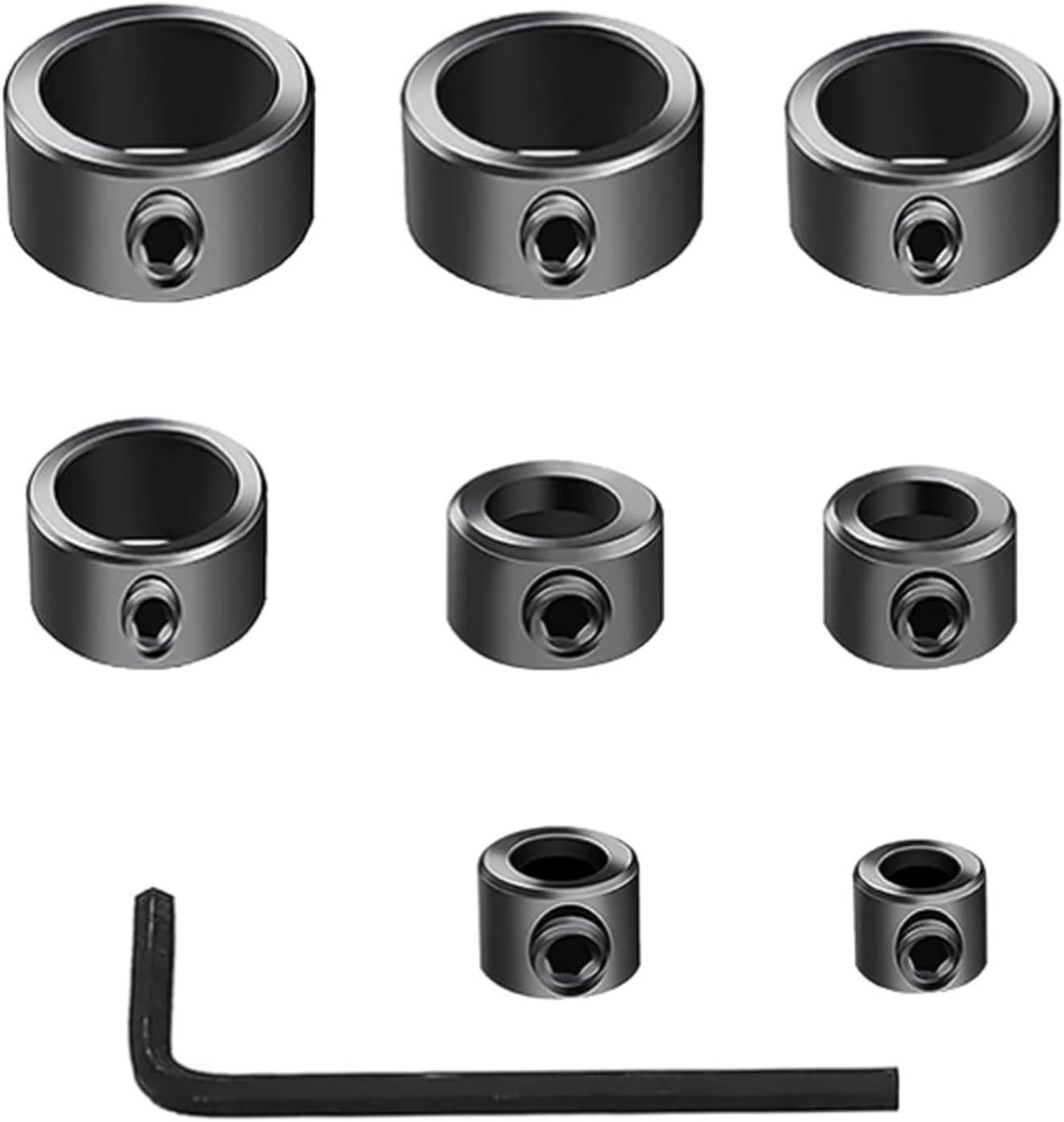 boorstophulzenset, boorbegrenzingsring, 8 stuks diepteaanslagringen, positieregelring, diepstopboor, dieptestopkraag, dieptebegrenzer,Houtbewerking Positioner Locator