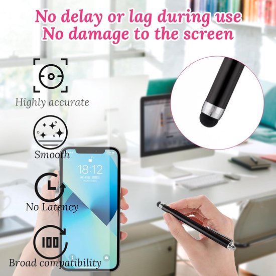 10 Pack Hoge Precisie Vervangbare Dunne Tip Stylus Pennen voor Smartphone en Tablets Alle Universele Touchscreen Apparaten — afbeelding 3