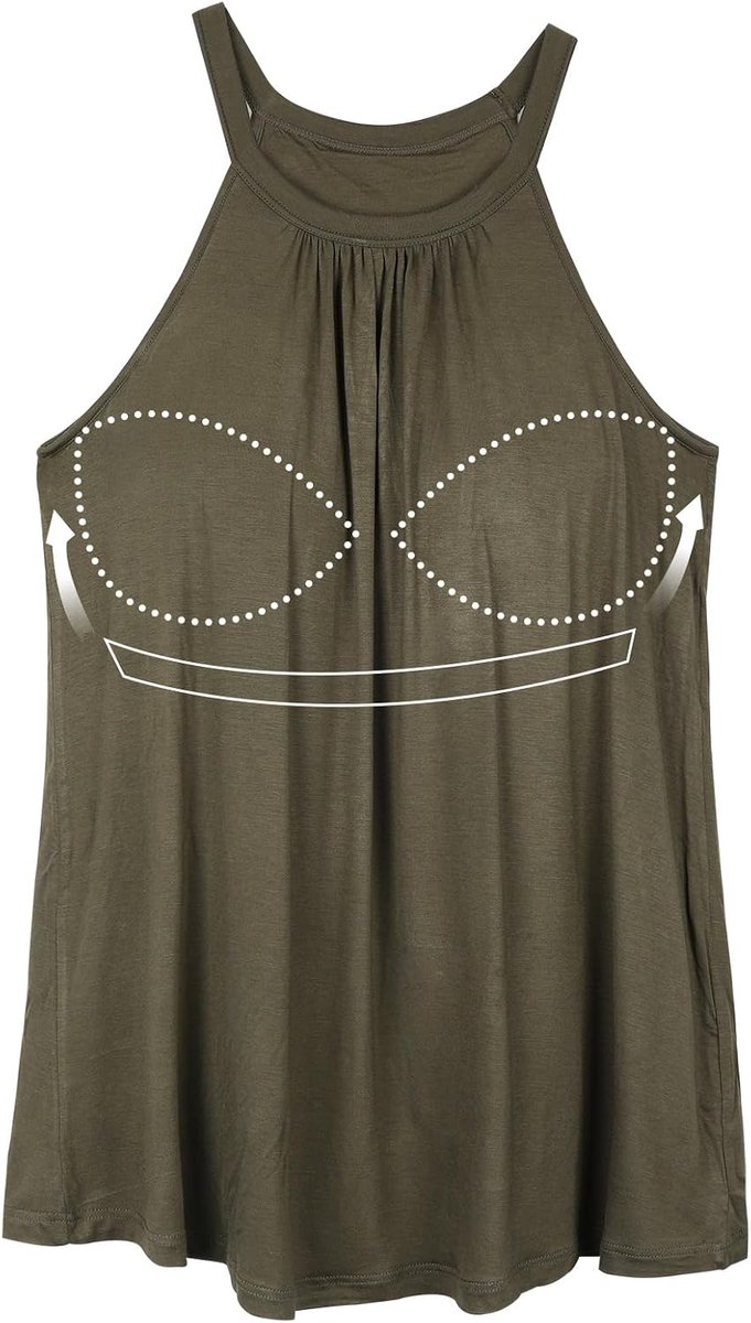 Dames Tanktop met Ingebouwd BH-Ontwerp Ronde Hals Spaghettibandjes Zomer Mouwloze Tops S-3XL