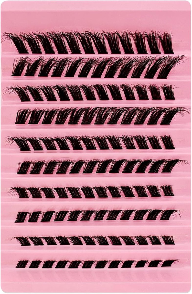 Wimperextensieset, 120 stuks, pluizige kunstwimpers, clusterwimpers, wimperverlenging, set, dikke wimperclusters, individuele wimperextensions