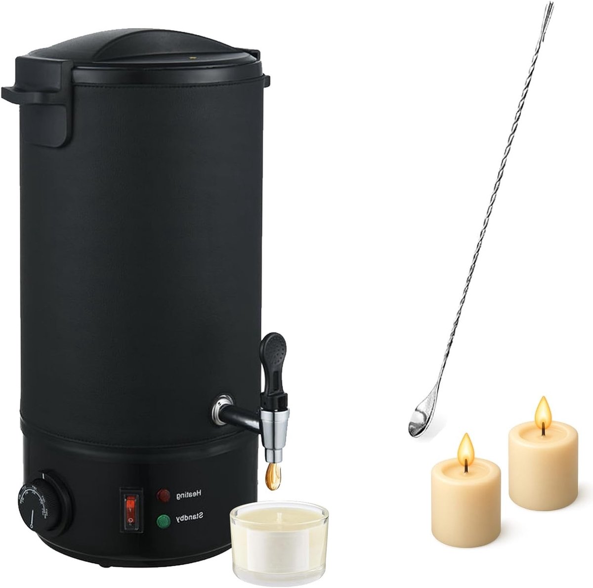 Elektrische Was Smeltpot voor Kaarsen Maken - 8 Liter, RVS, Temperatuurregeling 30-110°C, DIY Kaarsen en Was Smelten