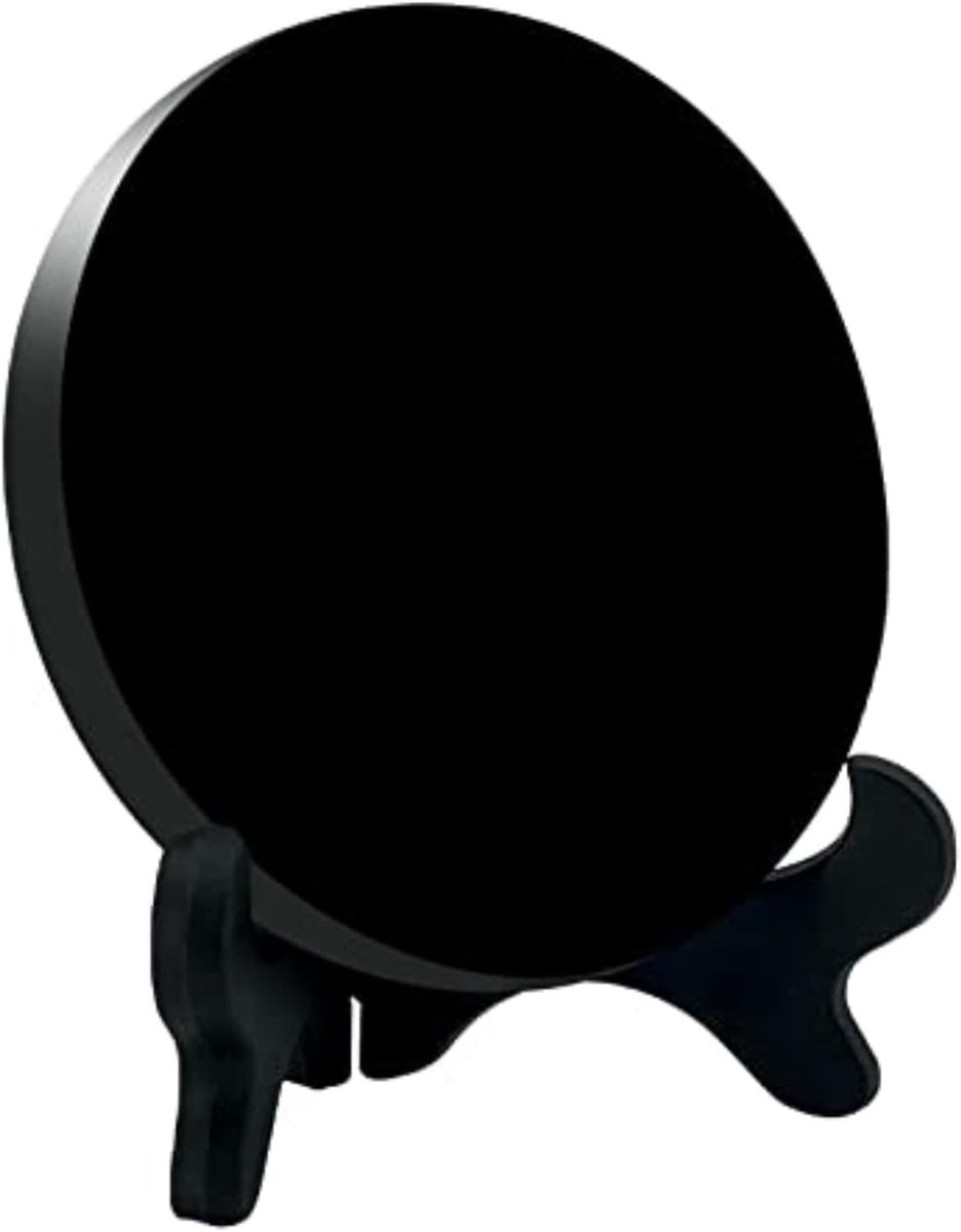 Black Obsidian Mirror, Black Obsidian Divination Mirror for Home Decoration, Yoga, Meditation, Energy Mirror with - ShopVlot