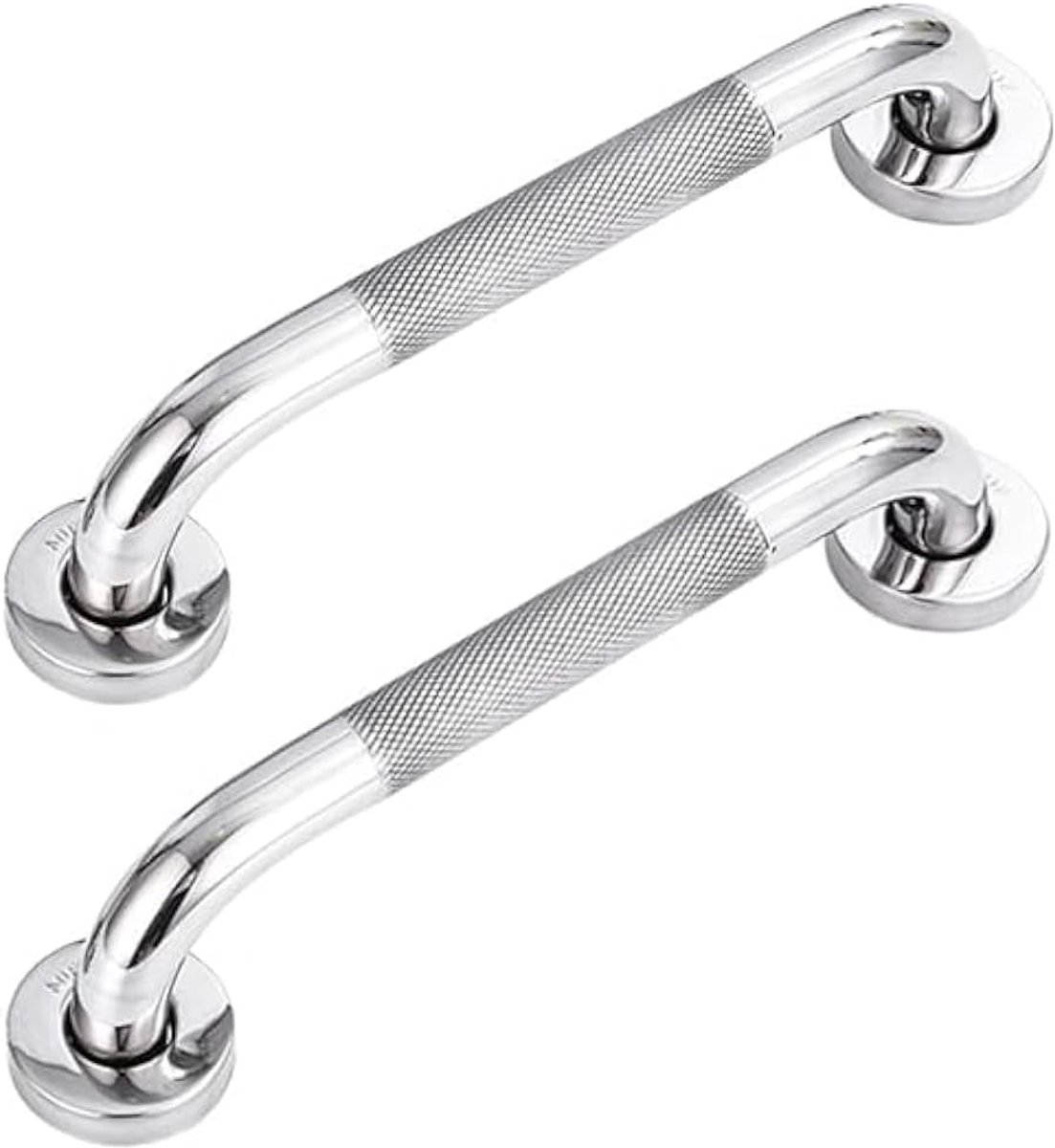 SnelShoppen - 2-delige Badkamer Steunstang RVS 304 - Met Anti-slip Handvat - Geschikt voor Bad, Toilet, Badkamer, Trapondersteuning (30cm)