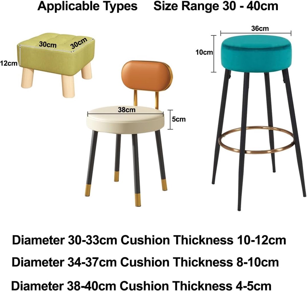 SnelShoppen - Ronde Krukhoezen Voor Barstoelen 30-40cm - Elastisch, Kreukvrij, Wasbaar en Stofvrij - Luxe Grijze Velvet Set van 4 Stuks voor Feesten,
