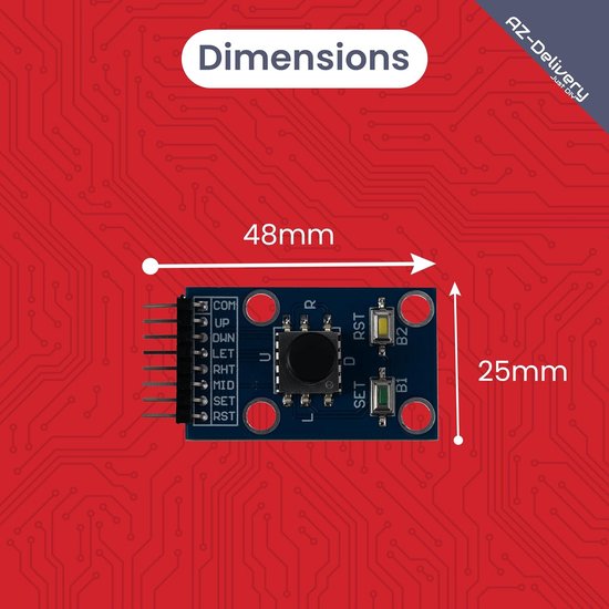 Navigatiemodule met Joystick - Digitale Invoer - Project Navigatie - 5-Weg Joystick Inclusief - Compact 50x25x12mm - Zwart — afbeelding 5