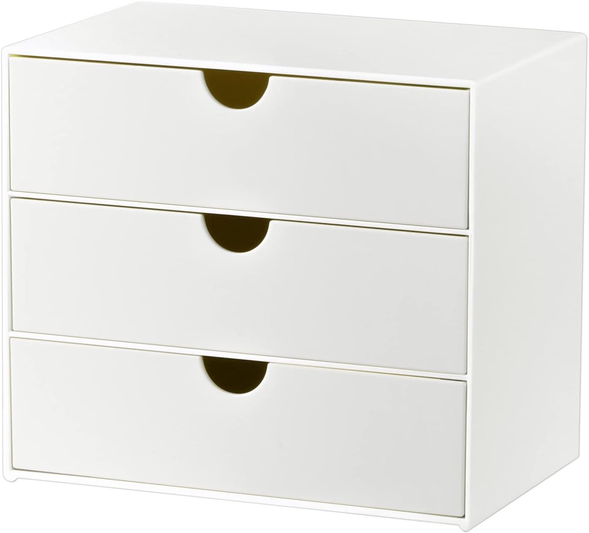 Opbergkast met 3 Lades - Compacte Ladeset - 17x11x15cm - Geschikt voor Cosmetica Badkamer en Bureau - Wit