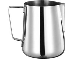 Melkopschuimer RVS - Pitcher Melkschuim - Koffie Maken - Brede Handgreep - 600 ml - Zilver