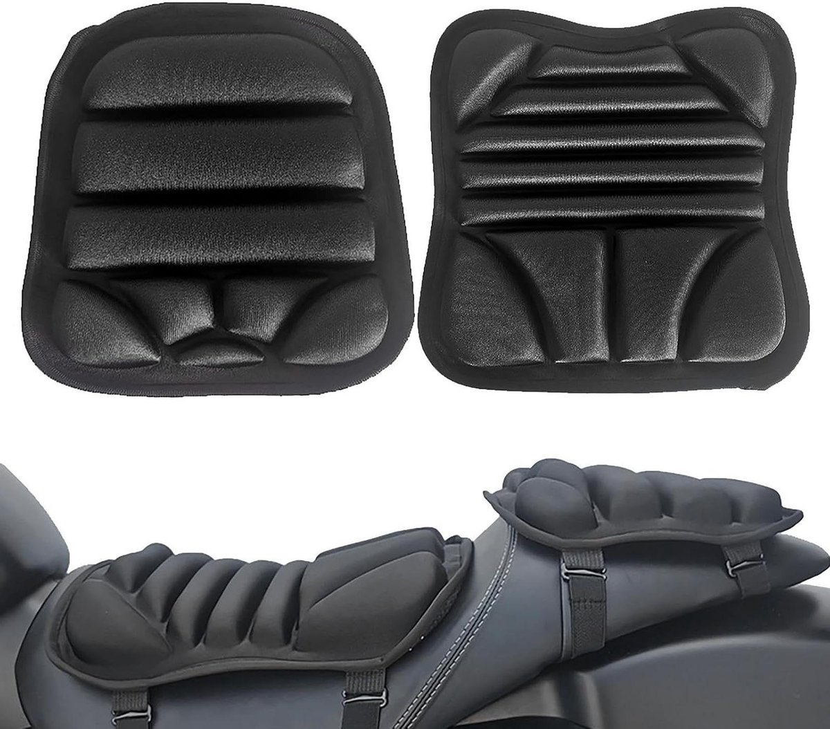 Motor Zadelkussen - Motorfiets Kussen - Comfortabel Rijden - Schokabsorberend Ergonomisch - 2 stuks - Meerkleurig