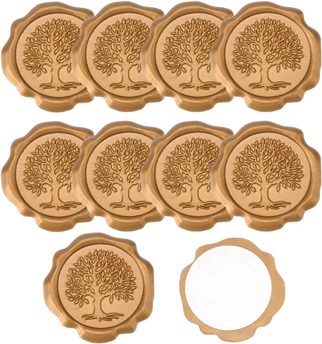 Pack of 10 Self-Adhesive Wax Seals, Vintage Stickers, Classic Decoration for Wedding, Invitations, Envelopes - ShopVlot