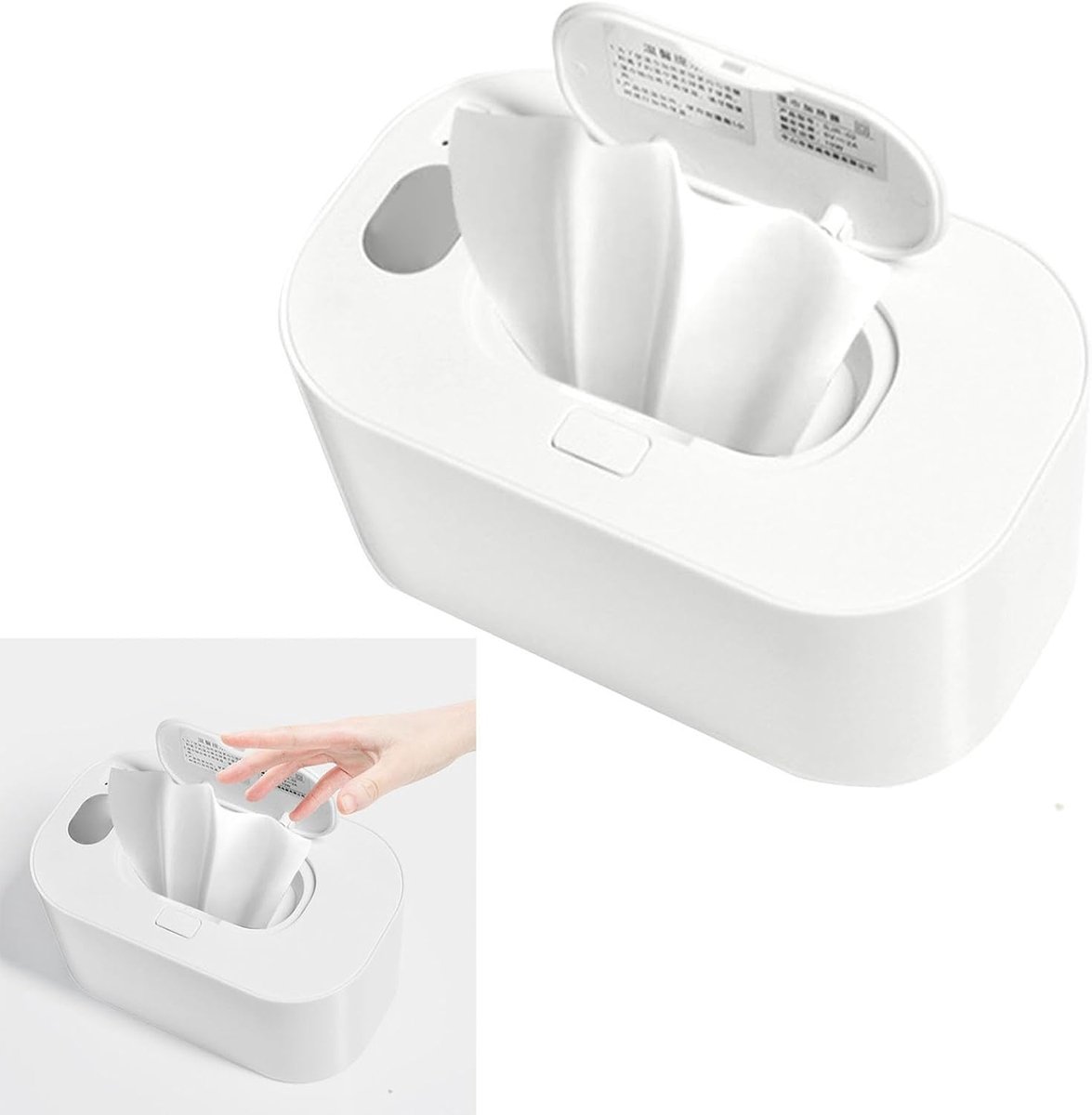 SnelShoppen - Babydoekverwarmer elektrisch met instelbare temperatuur, grote capaciteit, geschikt voor alle babydoekjes, wit, roze, blauw, slag- en va