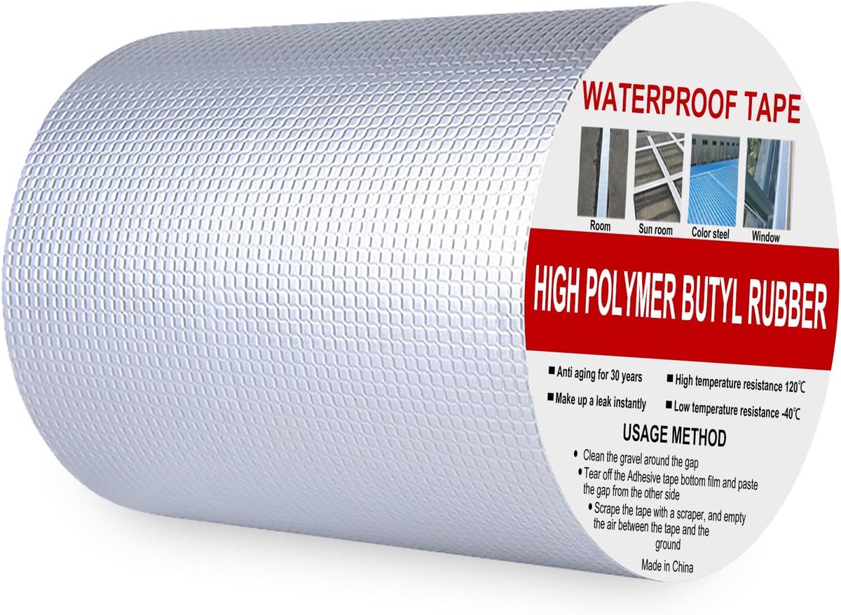 Butyl tape 150mm x 5m - zilver aluminium tape - waterdicht - ideaal voor dakreparatie - ShopVlot