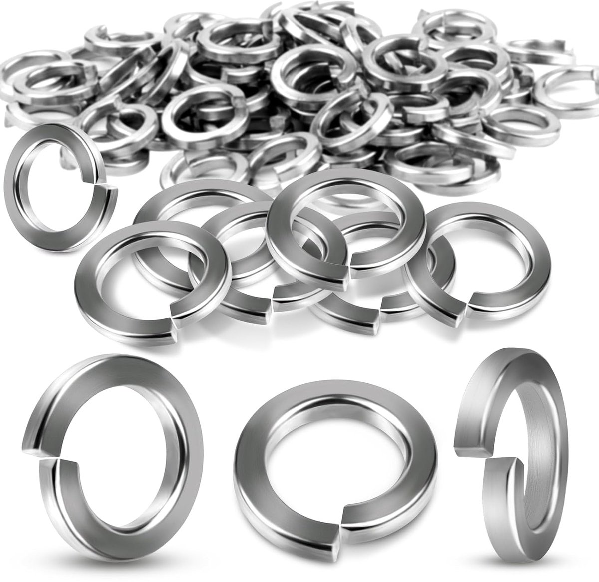 SnelShoppen - 60 Stuks M6 Rvs Spirale Veerringenset - Roestvrij Staal A2/V2A - Voor Huishoudelijke Apparaten - Binnen- en Buitengebruik - 6.5 mm Binne