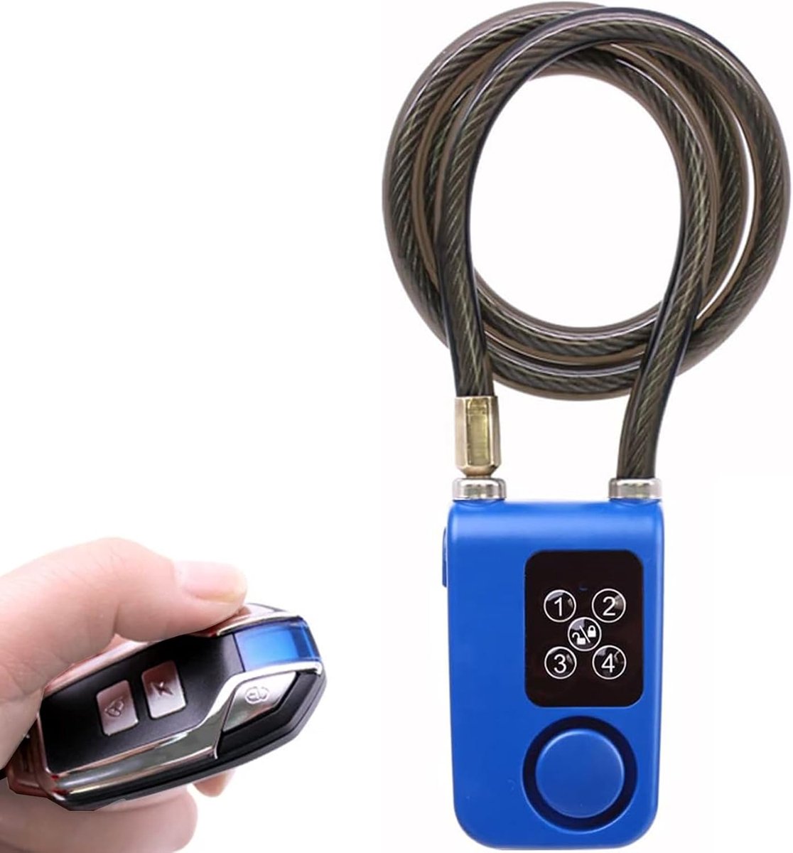Fietsslot alarm met afstandsbediening - draadloos en waterdicht - digitale stalen ketting - SnelShoppen