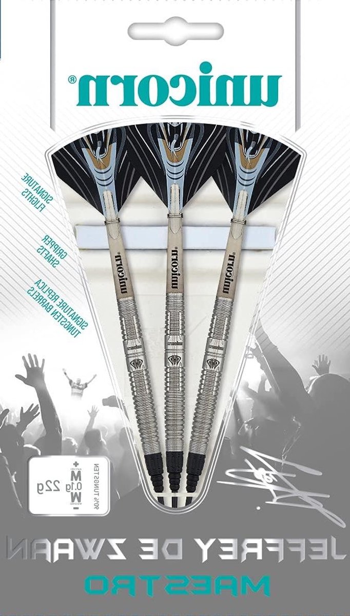 Zachte Darts Set - Dartpijlen Jeffrey De Zwaan - Precisie Werpen - 90% Wolfraam Vaten - 22g - Zilver