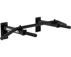 Gorilla Sports Optrekstang Zwart - Pull Up Bar - Multifunctioneel - Wandmontage - Belastbaar tot 350 kg - Zwart