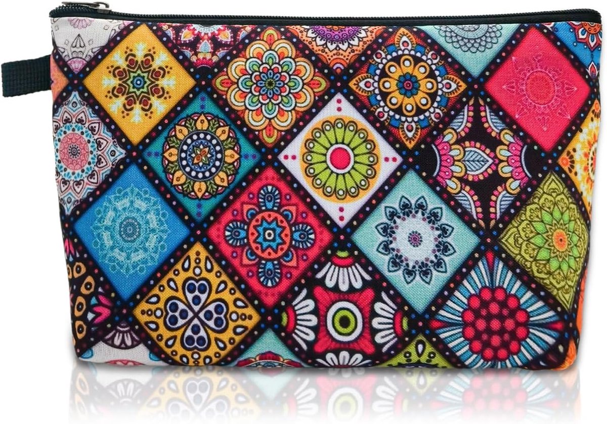 SnelShoppen - Kleine Make-up Tas Reis Make-up Organizer met Rits Toilettas Multifunctionele Make-up Tas voor Vrouwen en Meisjes, Multikleur, Stijl 1