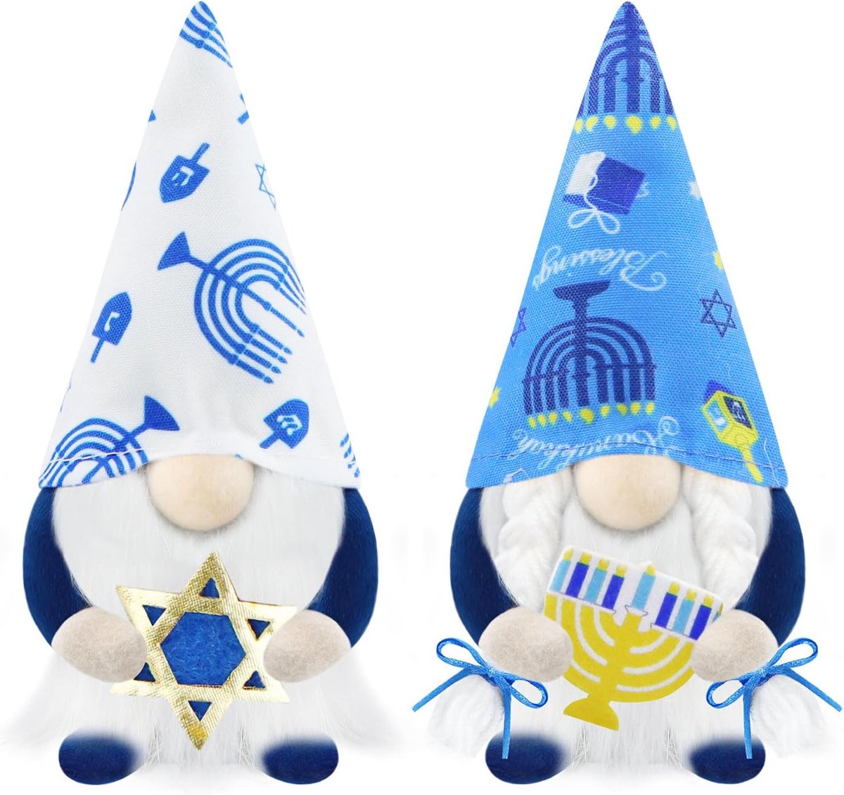 Gnomes set van 2 - handgemaakt - Scandinavisch design - sfeervolle Hanukkah decoratie - ShopVlot