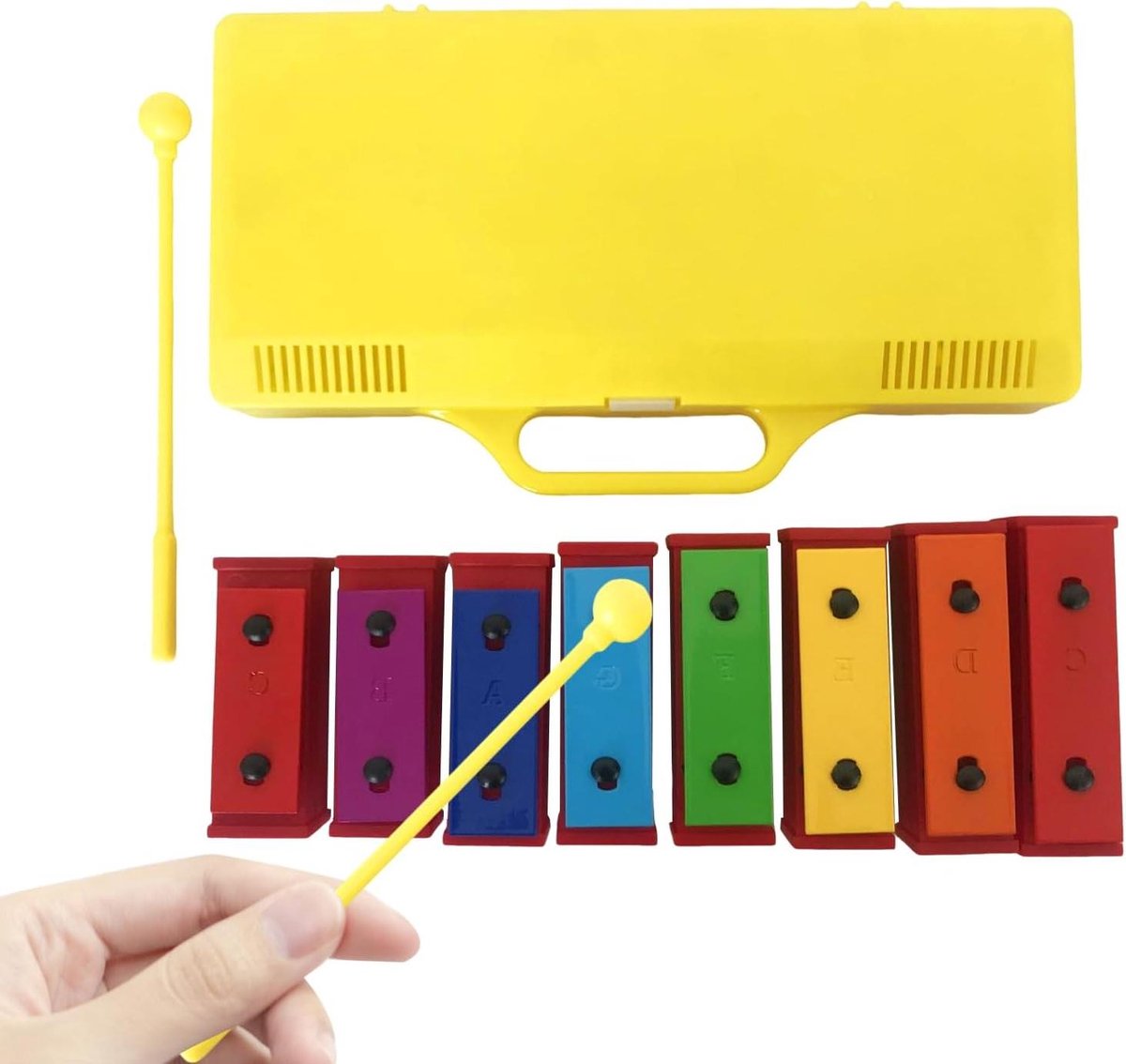 Klokkenspel Instrument - Xylofoon Muziekinstrument - Muziek Leren - Metalen Klankstaven - 37x13x4 cm - Kleurrijk