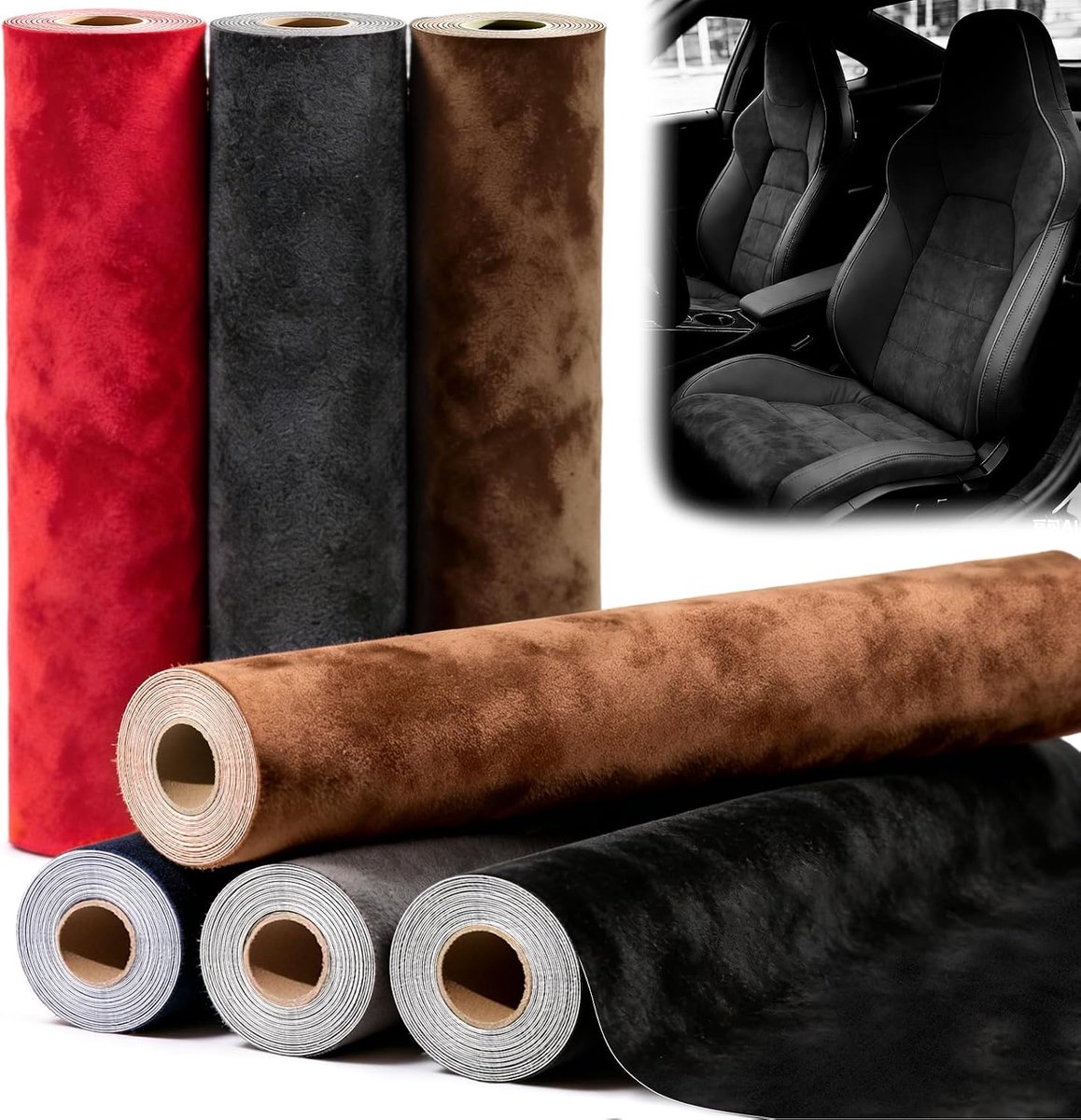 Stof 250x40, Zelfklevende Suède Stof, Microfiber Zelfklevende Faux Suede Vilt Stretch Film voor Auto Cockpit Interieur Dashboard Wrap DIY Meubels Sieraden Lade