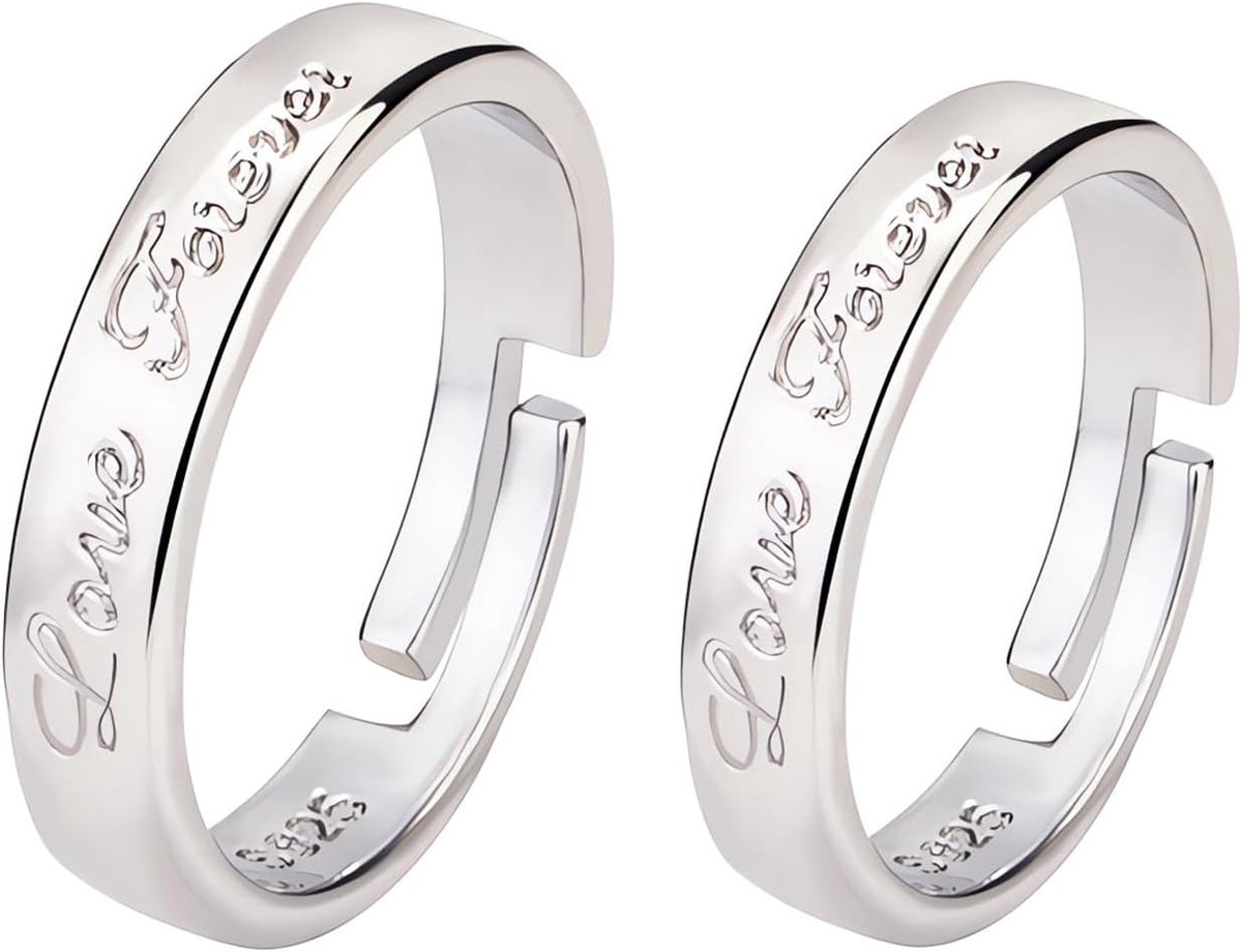Ringen Gegraveerde Liefde Voor Altijd Paar/Geliefde Eeuwigheid Verloving Trouw Belofte Verstelbare Ring Verjaardag Trouwring Ringen Sieraden Cadeau