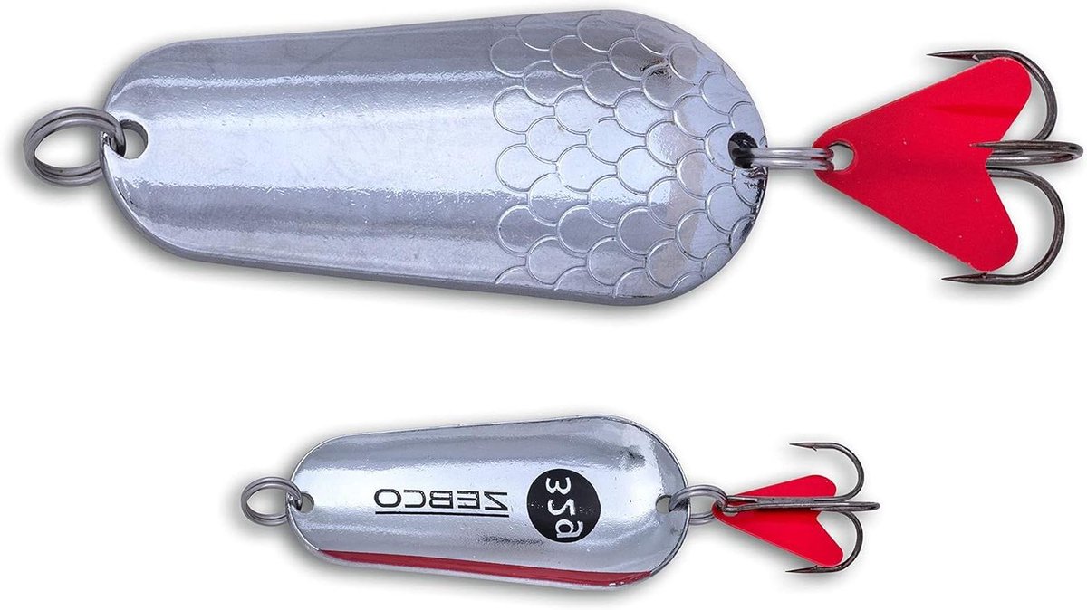 Vislepel Snoek Aas - Lepelvis Kunsstaas - Vissen Op Snoek - Ideaal Loopgedrag - 20 g 57 cm - Zilver Rood