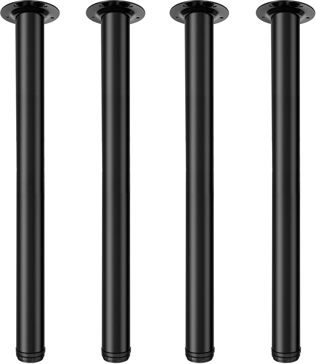 Poten 50 cm, Metalen Meubelpoten voor Koffietafel, Ø50mm, 4 Stuks, (50cm, Zwart)