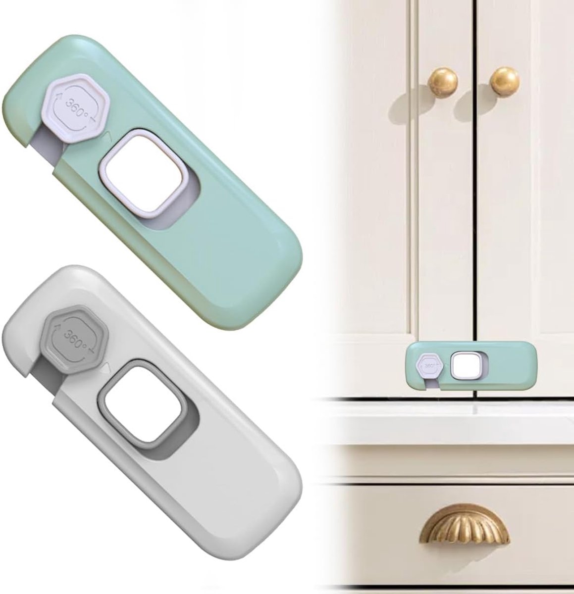 Refrigerator Lock for Children, 2 Pieces, No Drilling, Fridge Lock Window Fuses, Child Safety for Washing Machine - ShopVlot