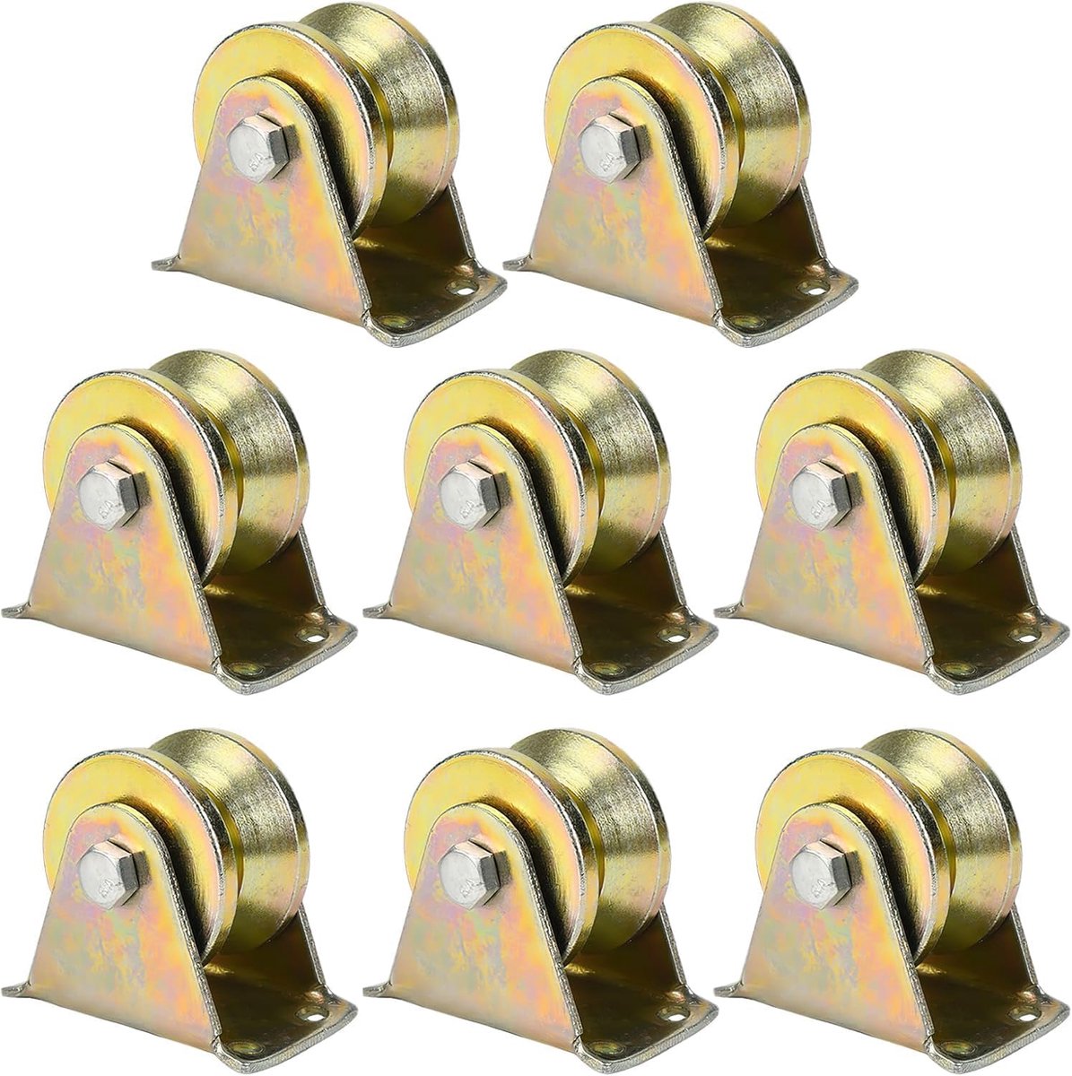 8 Pcs 1.2 Inch Pulleys for Ropes, U Groove Steel Swivel Pulley, Rope Pulley, Heavy Duty Wheels, for Clothesline - ShopVlot