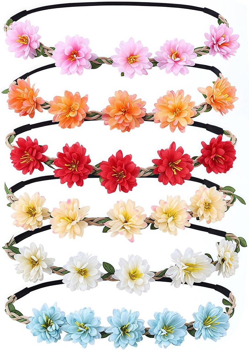 Bloemenkrans Hoofdband - Verstelbaar - 6 Kleuren Zijde - Perfect voor Bruiloften - SnelShoppen