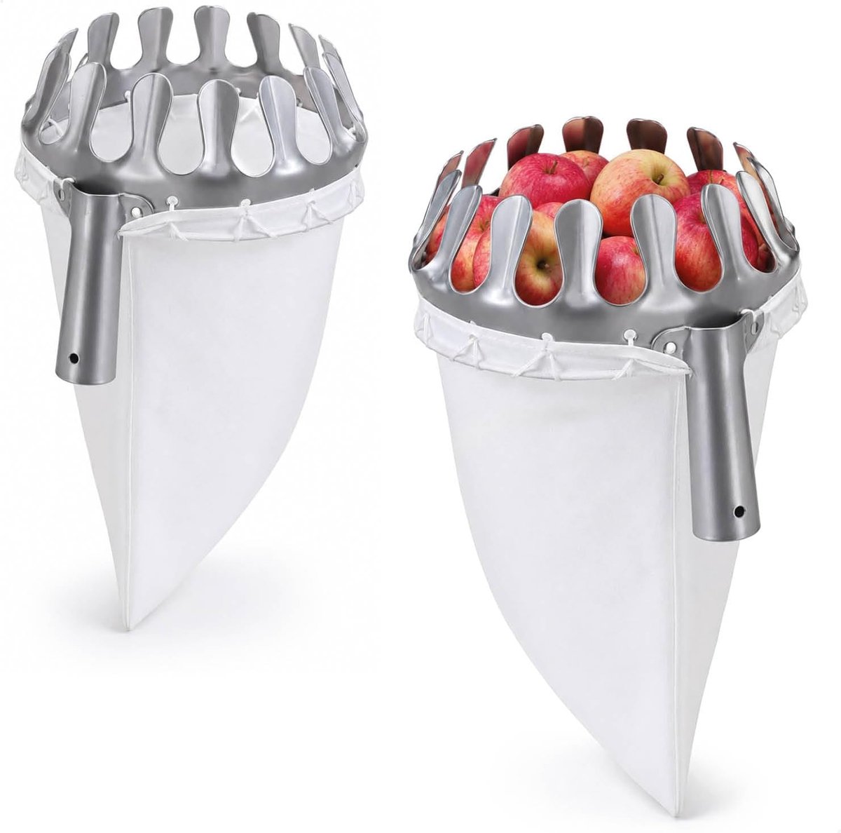 com-four® 2x Fruitplukker Metaal Ø 15cm - Fruitverzamelaar Oogst