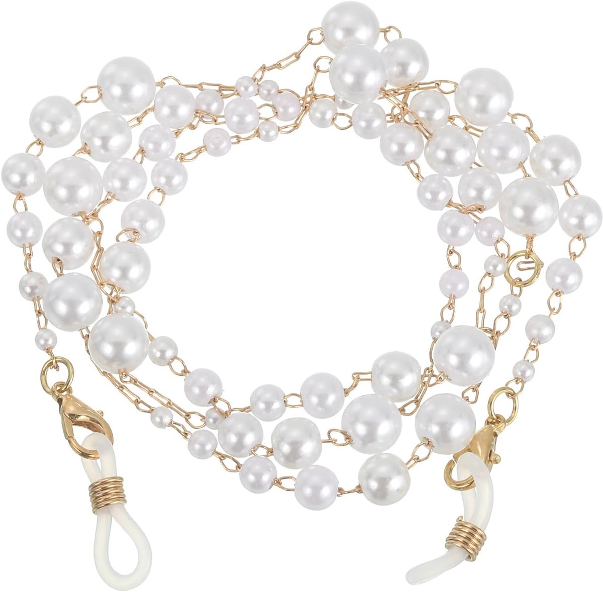 Parelbrilketting voor dames, parelbrilband, brilhouder, ketting om de hals, zonnebrilhouder, brilbanden voor bril, zonnebril, masker, vrouwen