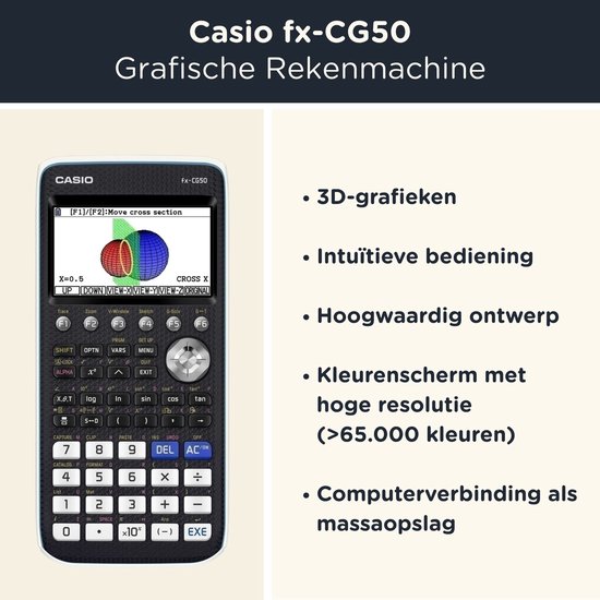 Casio fx-CG50 incl. WYNGS Beschermhoes Roze - Grafische Rekenmachine - Basis Pakket