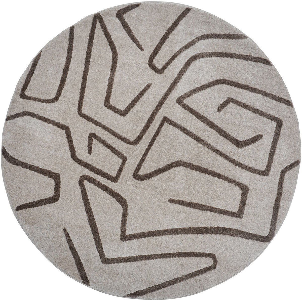 Veer Carpets Vloerkleed Labyrint Beige - Rond ø240 cm