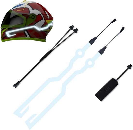 Motorhelm Lichtstrip - Helmverlichting Decoratie - Nachtelijk Rijden - Sterk Zelfklevend Waterdicht - 20 cm - Ijsblauw — afbeelding 5