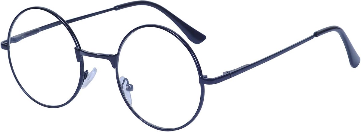 Thijox - Vintage Leesbril voor Dames en Heren, Rond Metalen Frame met Brilband, Ideaal voor Lezen, Kantoor en Ontspanning, Uniek Retro Design, Zwart e