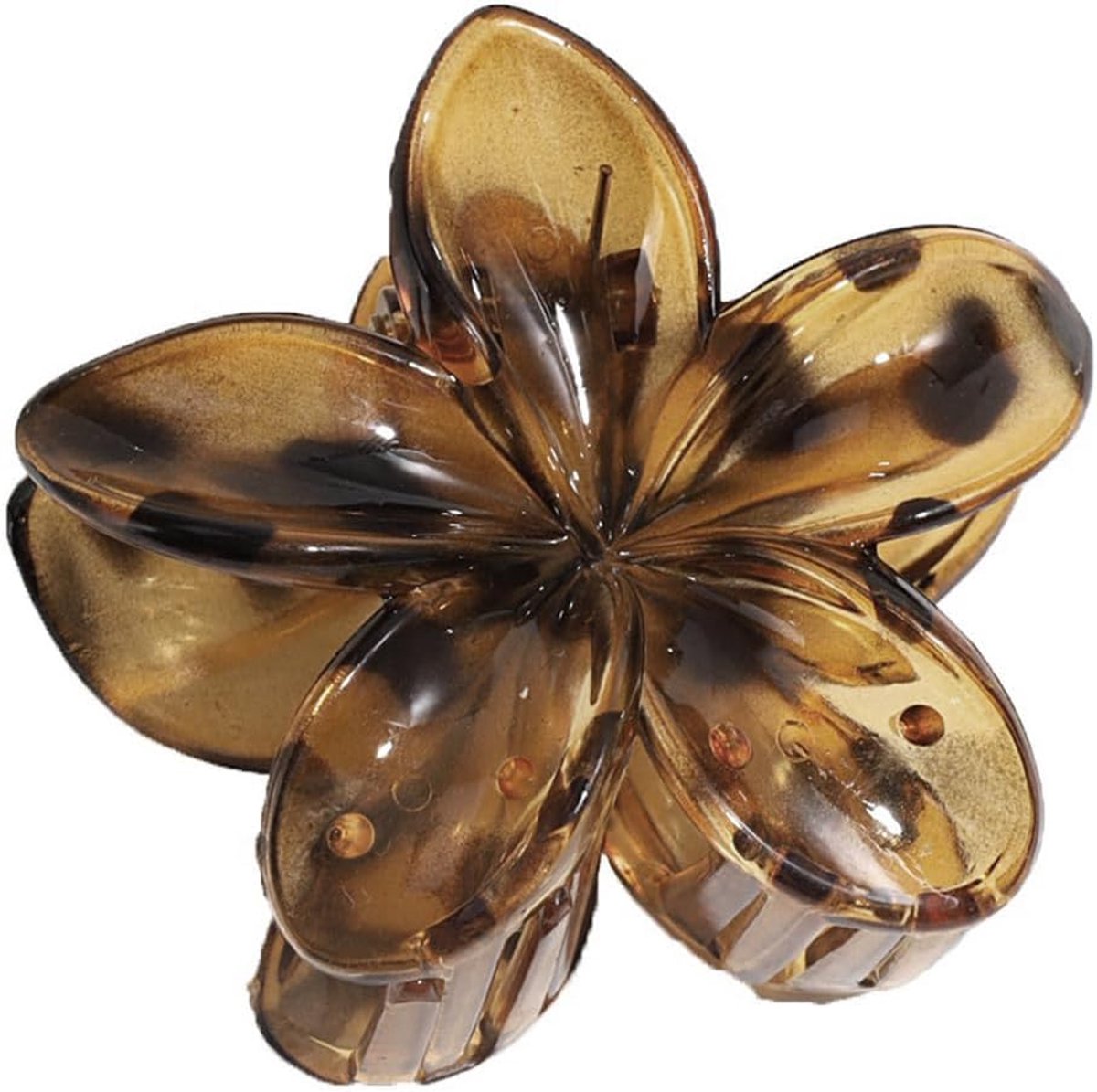Haarspeld met bloemen - Leopard Plumeria patroon - Sterke grip - Ideaal voor feest en vakantie - SnelShoppen