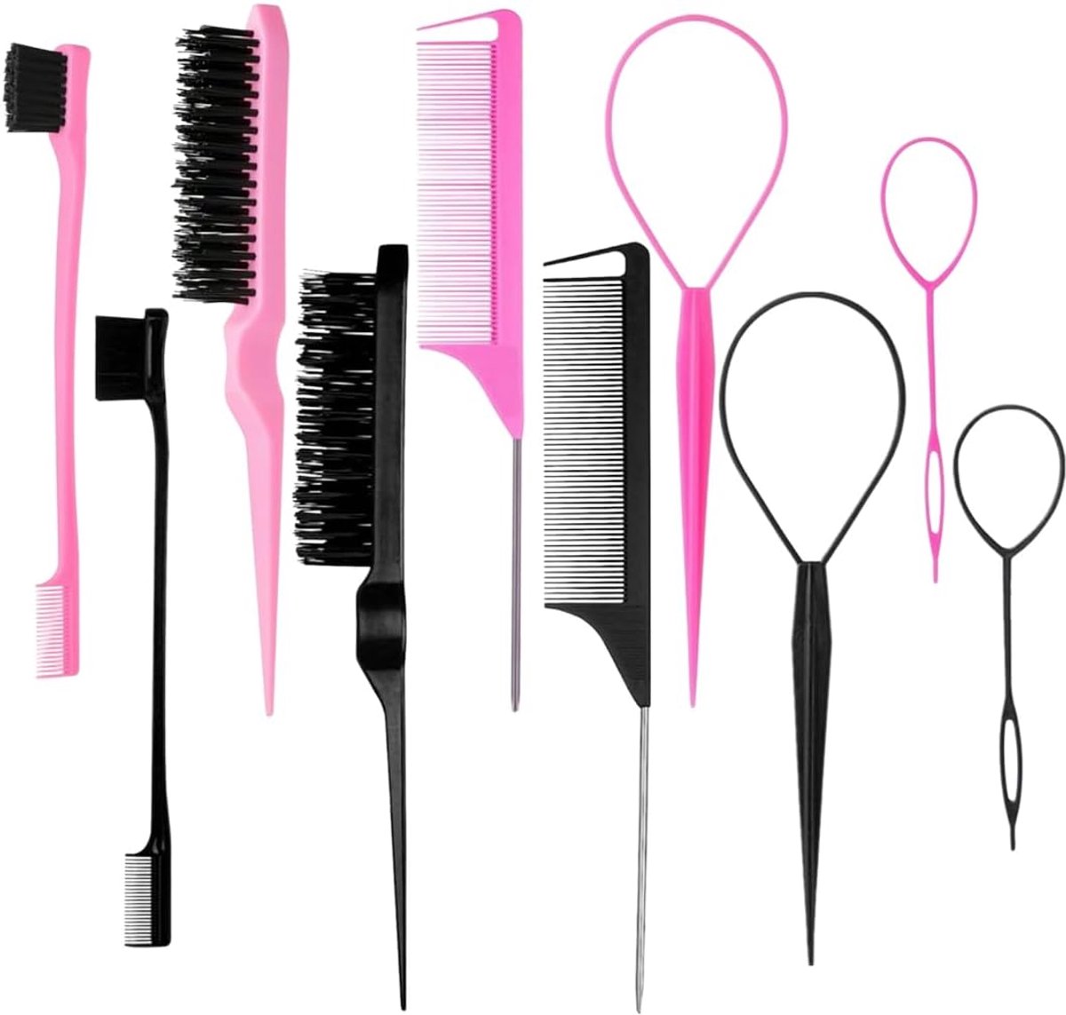 Haarelastiekjes 10-delige set - voor vlechten van paardenstaarten - inclusief clips - ideaal voor vrouwen en meisjes - SnelShoppen