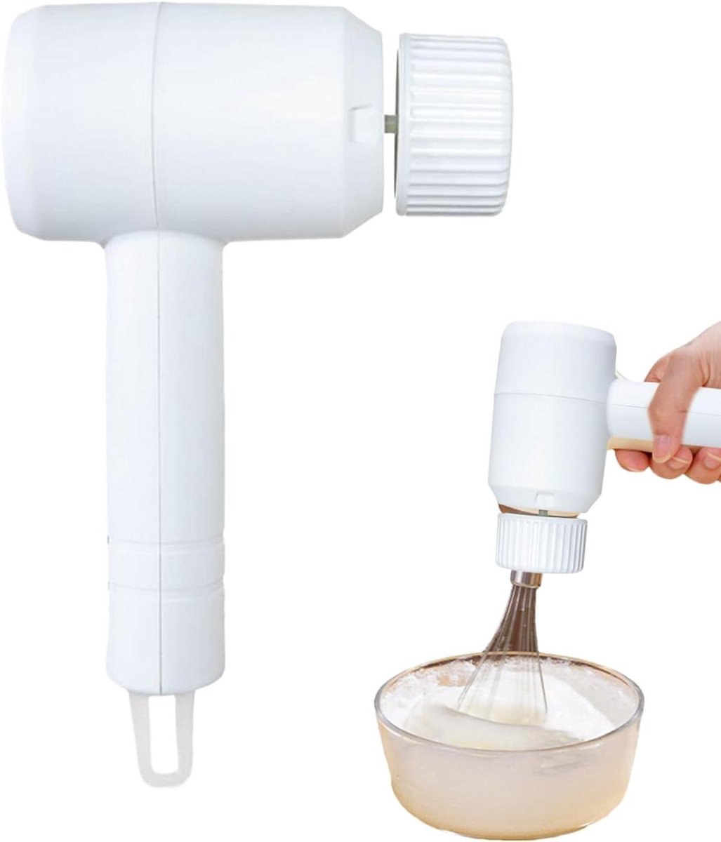 Elektrische Matcha Klopper - Handmixer Garde - Dranken Bereiden - Snel Mixen 10 Sec - 20.5 cm - Wit