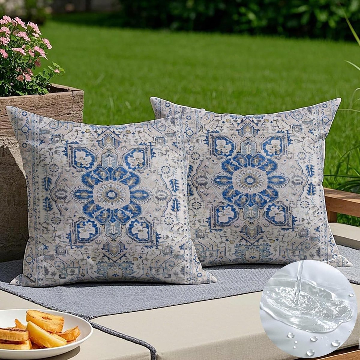 Sierkussen 45 x 45 cm - weerbestendig - boho vintage - ideaal voor tuin en woonkamer - ShopVlot